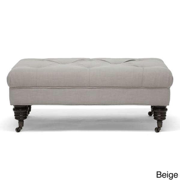 Baxton Studio Bracknell Linen Modern Tufted Ottoman Baxton Studio Ottomans