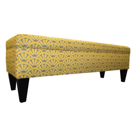 Brooke Bonjour Designer 10-button Tufted Storage Bench - Yellow