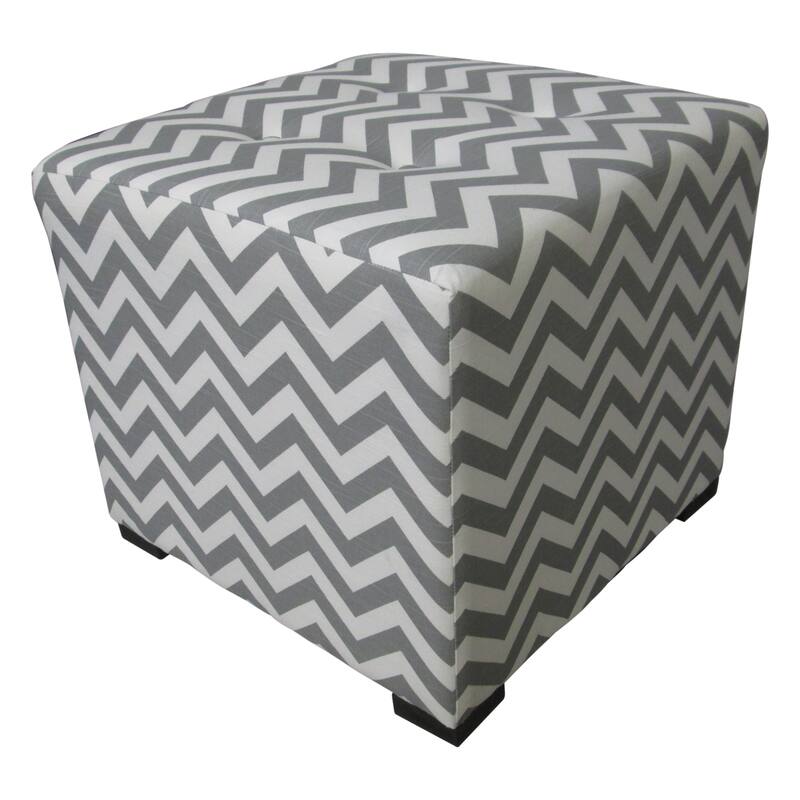 Merton Zig Zag 4-button Tuft Square Ottoman