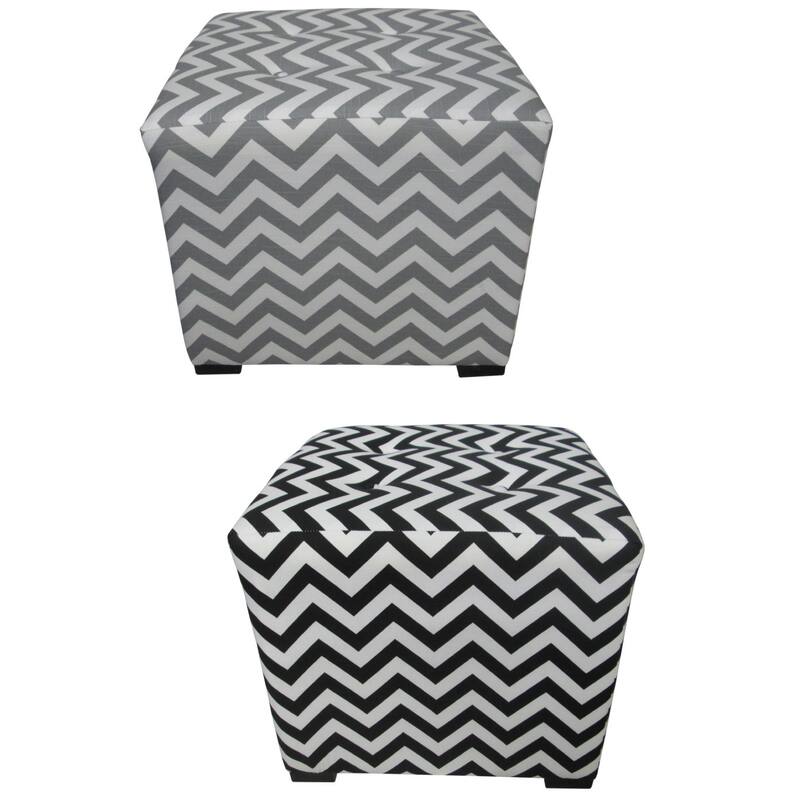 Merton Zig Zag 4-button Tuft Square Ottoman