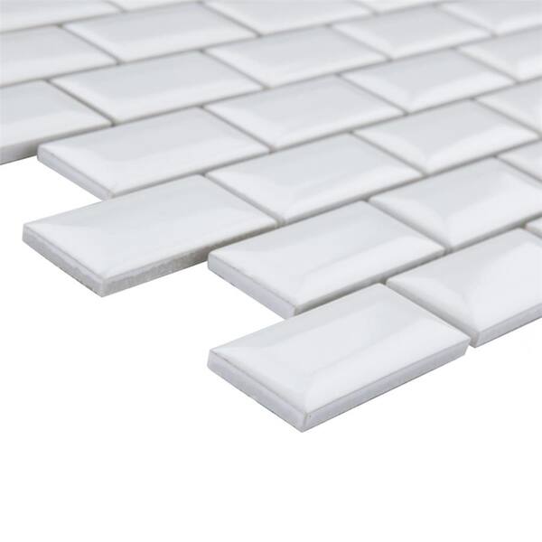 Somertile 12x12 Inch Victorian Subway Beveled Glossy Somertile 12x12 Inch Victorian Subway Beveled Glossy