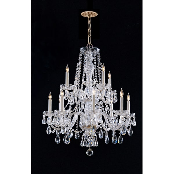 Crystorama Maria Theresa 12-light Chandelier in Brass