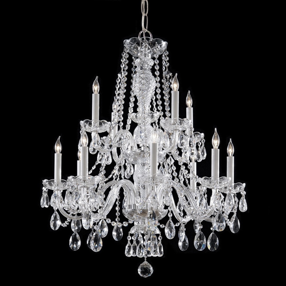 Crystorama Traditional Crystal Collection 12-light Chrome Chandelier - Chandeliers For Bedrooms by Overstock.com
