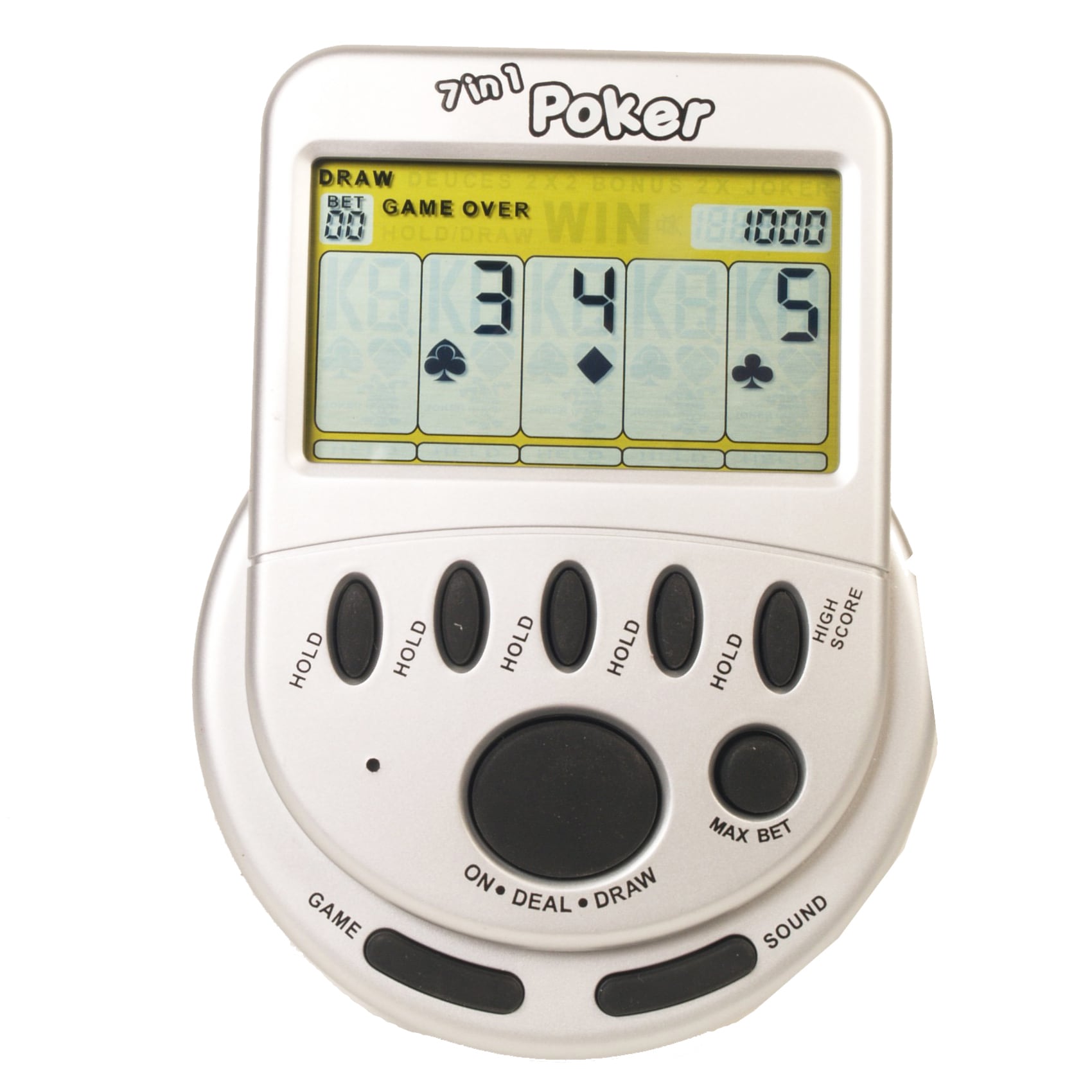 Classic Mega Screen 7 In 1 Poker Handheld Game