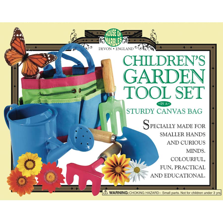 Children's Garden Tool Set in a Sturdy Canvas Bag
