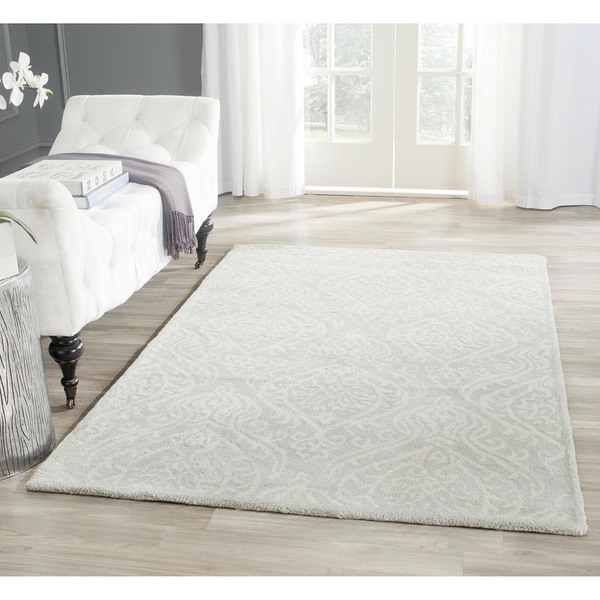 Shop Safavieh Handmade Bella Silver Wool and Viscose Rug 9' x 12