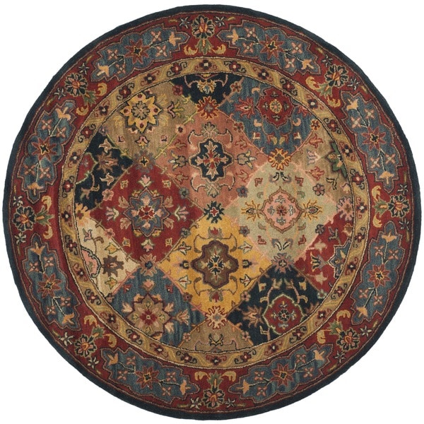 Safavieh Handmade Heritage Timeless Traditional Red Wool Rug - 3'6" x 3'6" Round