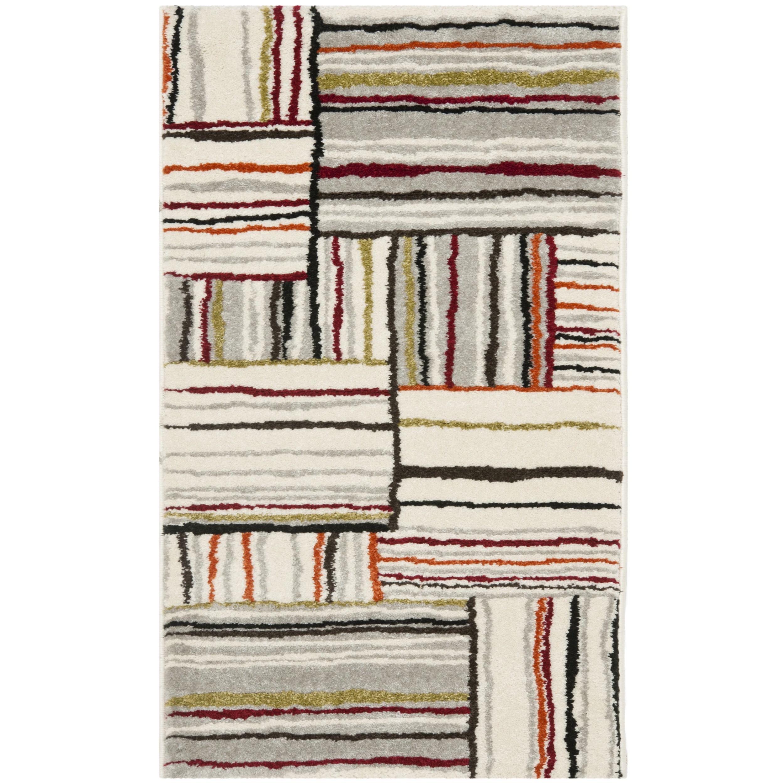 Geometric Lines Safavieh Porcello Ivory Rug (27 X 5)