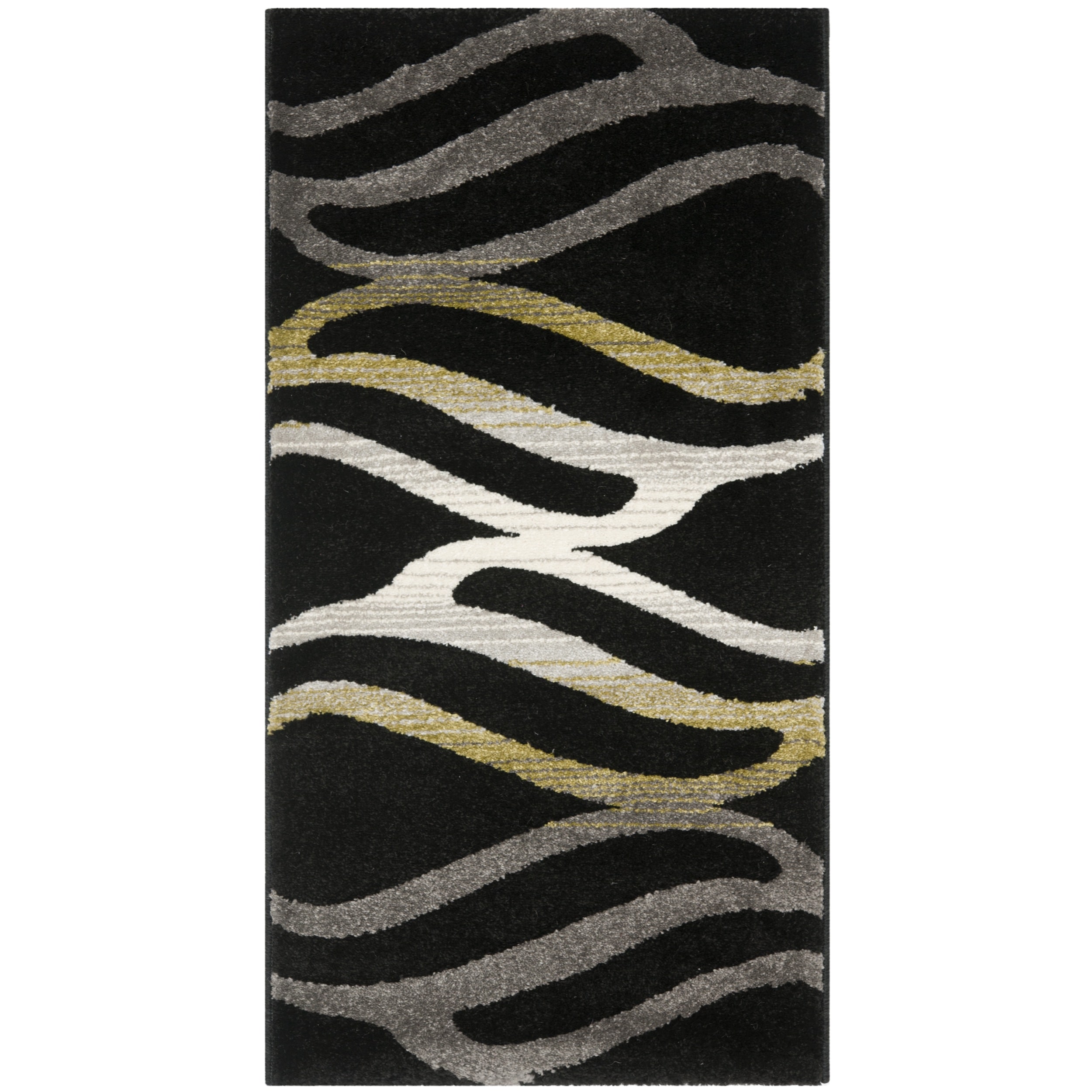 Safavieh Porcello Black Wave motif Rug (27 X 5)