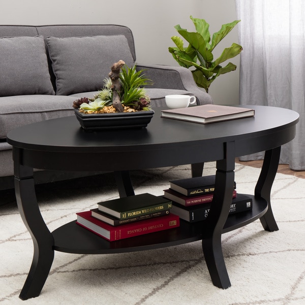 Shop Stones & Stripes Lewis Distressed Black Coffee Table - Free ...