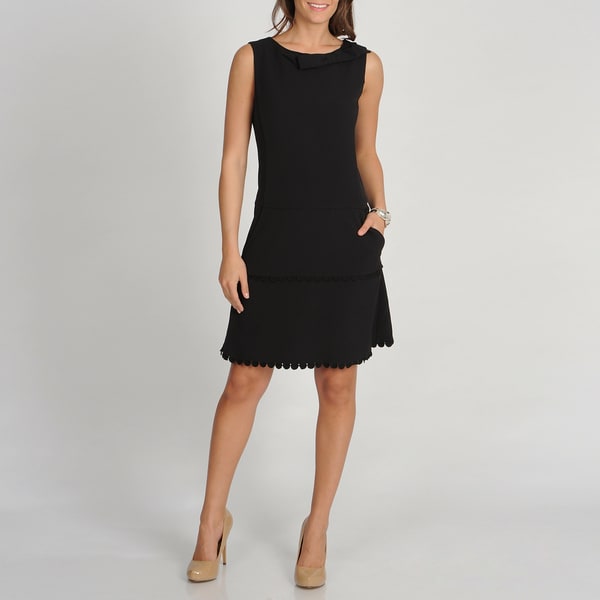 black knit sleeveless dress