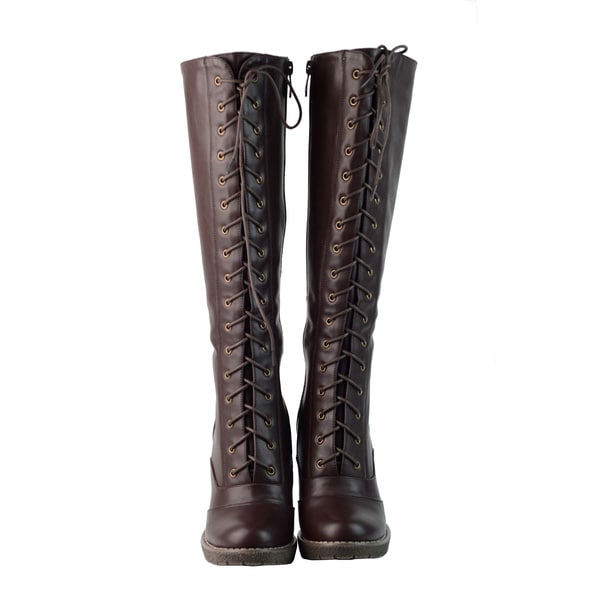 Darla' Lace-up Riding Boots - Overstock 