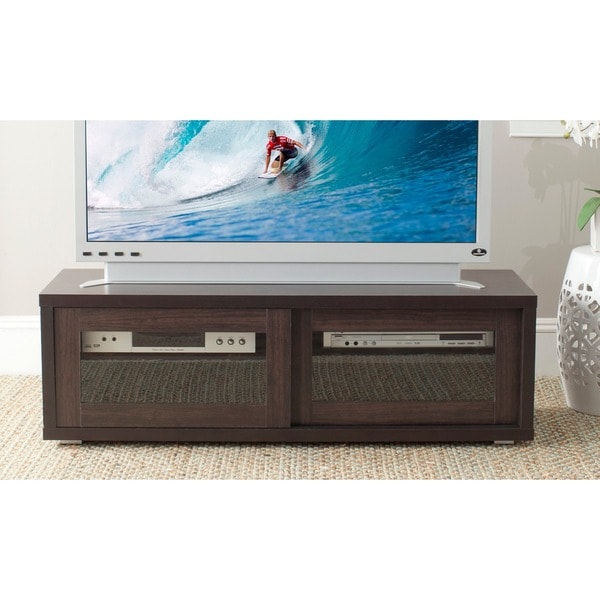 Safavieh Lincoln Storage Dark Brown Sliding Door TV Cabinet   15254232