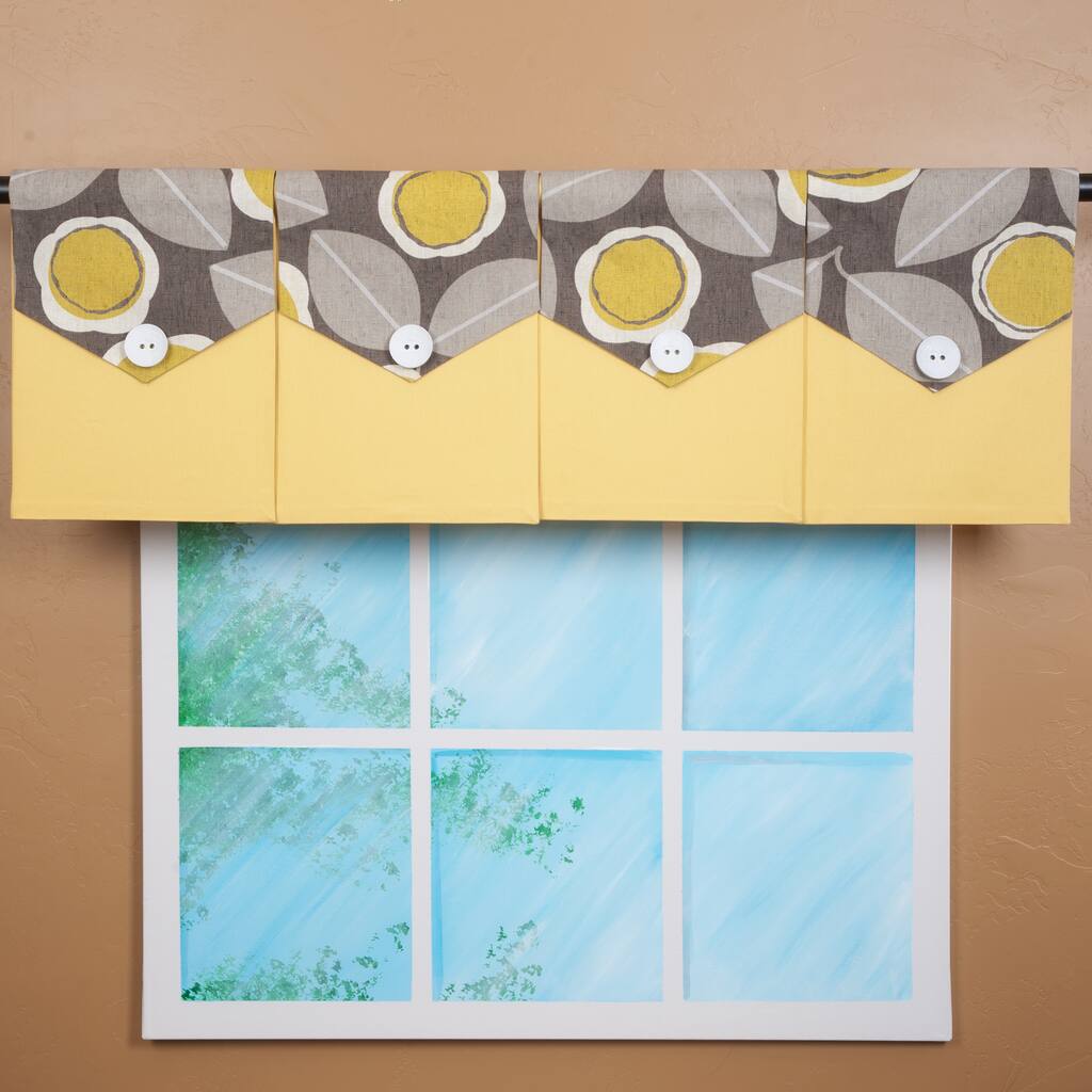 Design Your Valance Grey Floral 4-panel Valance