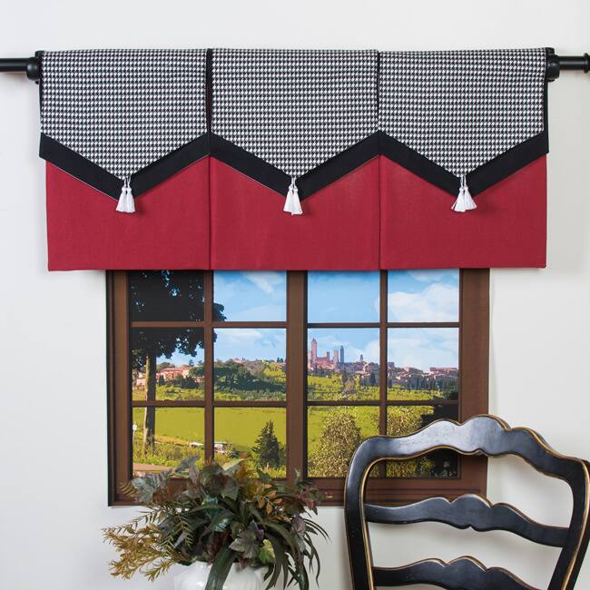 Design Your Valance Houndstooth 3-Panel Valance