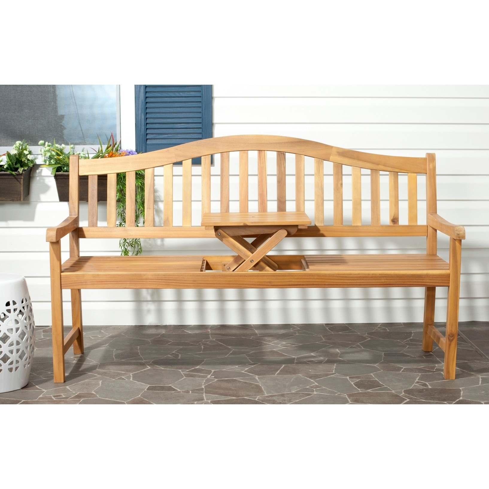 Safavieh Mischa Teak Outdoor Bench Today $311.99 Sale $280.79 Save