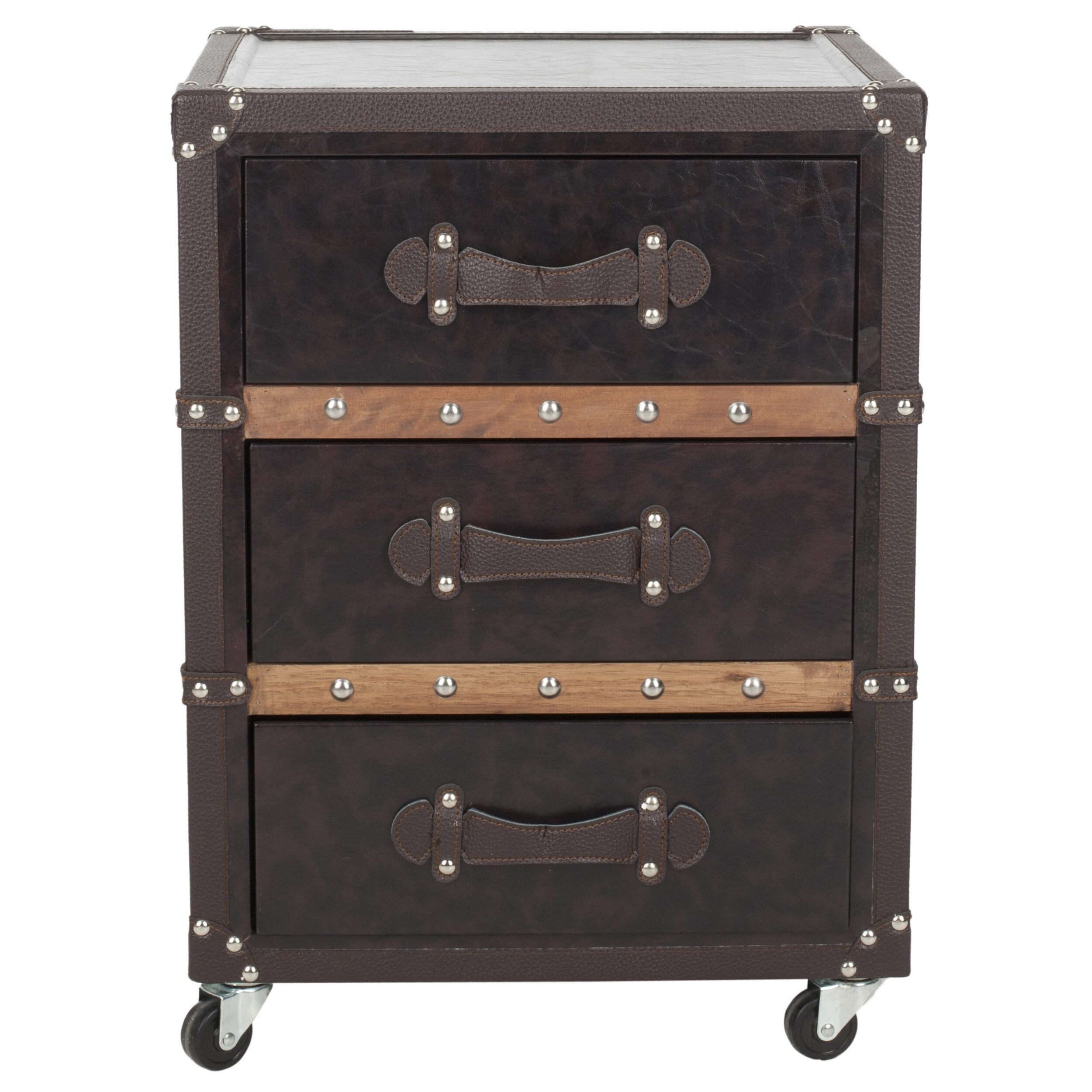 Furniture Bedroom Furniture Safavieh Llyoyd 3 Drawer Rolling Chest