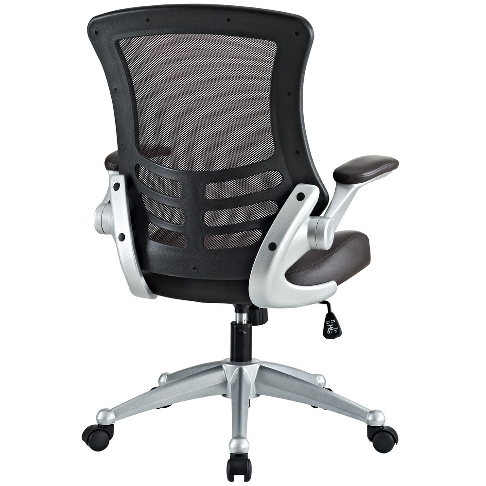 Porch & den williamsburg modway attainment black 2025 mesh back and leatherette seat office chair