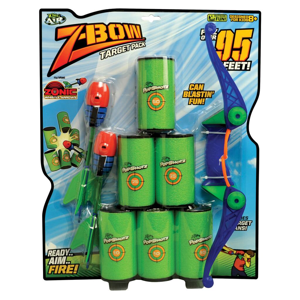 Zing Air 2 Whistle Arrows and 6 Target Can Z-Bow Pack