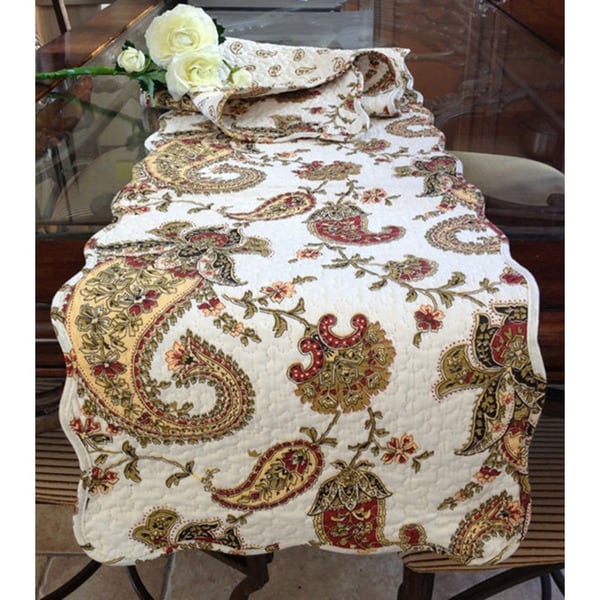 Shop Paisley Quilted Cotton Table Runner - Free Shipping On Orders Over ...