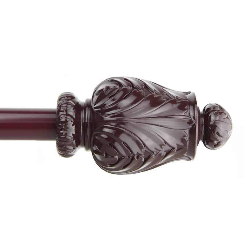 InStyleDesign Mahogany Petal Adjustable Curtain Rod Set - 28-48 Inch
