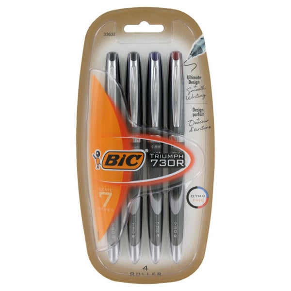 BIC Triumph 730R Fine Point Rollerball Pens (Pack of 4) Bic Corporation Other Colors