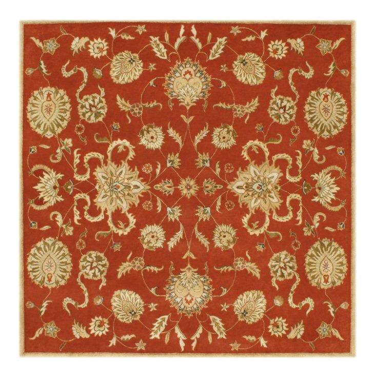 Alliyah Handmade Rust New Zealand Blend Wool Rug - 8' x 8'