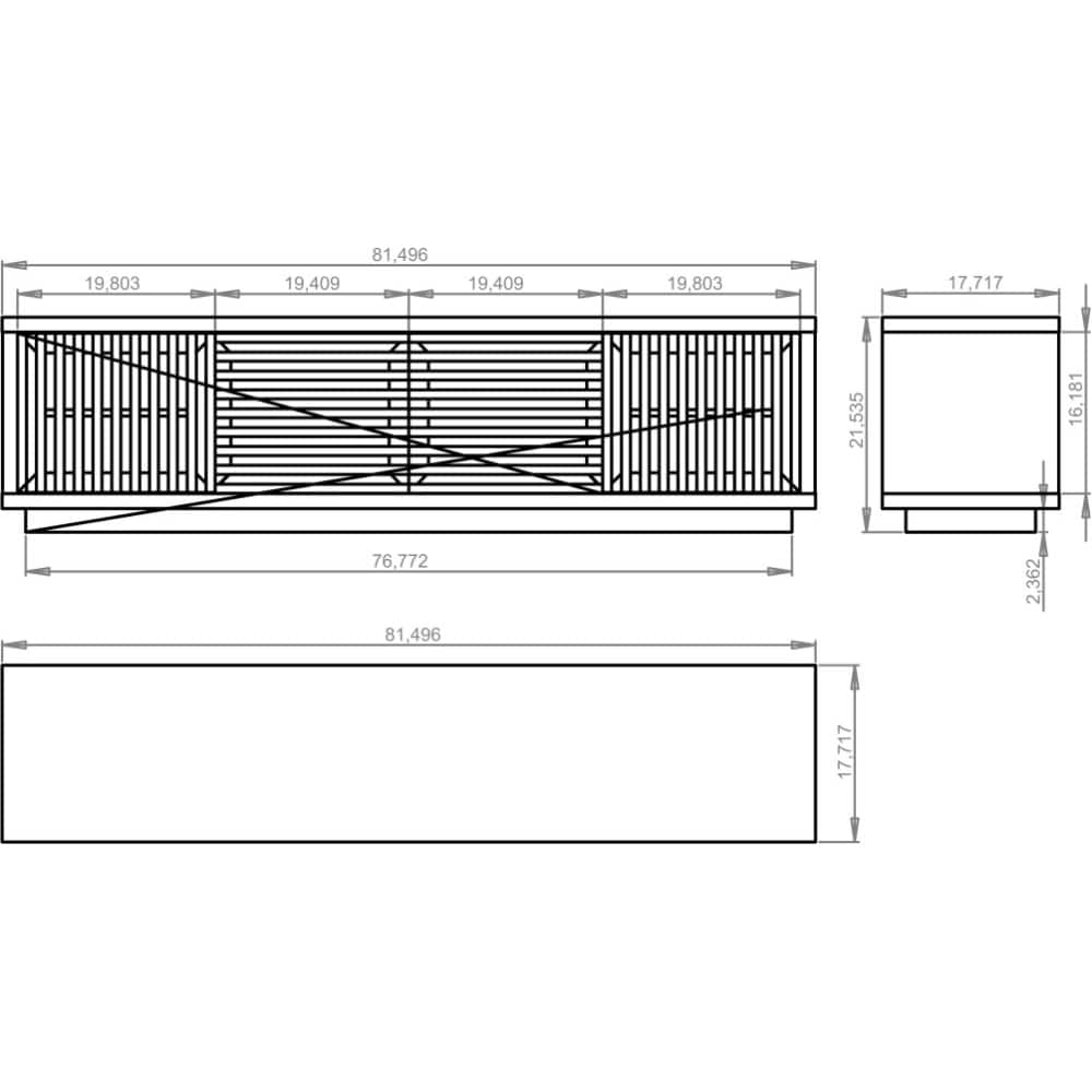 Furnitech 82inch Contemporary Rustic TV Stand Media Console Brown