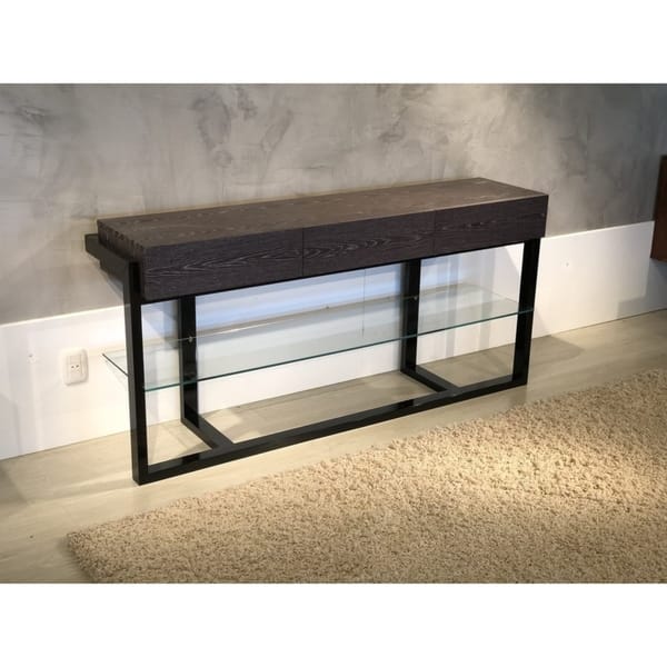 Mobile Soggiorno Con LED Blu | Furnitech AN92NEW | Pannelli 16mm | Vetro Temperato