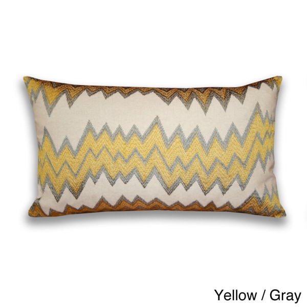 Lopez Zig Zag Embroidered 12x20 inch Throw Pillow Thro Throw Pillows