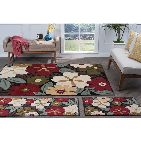 Alise Lagoon Multi 3-Piece Area Rug Set - 5' x 7'