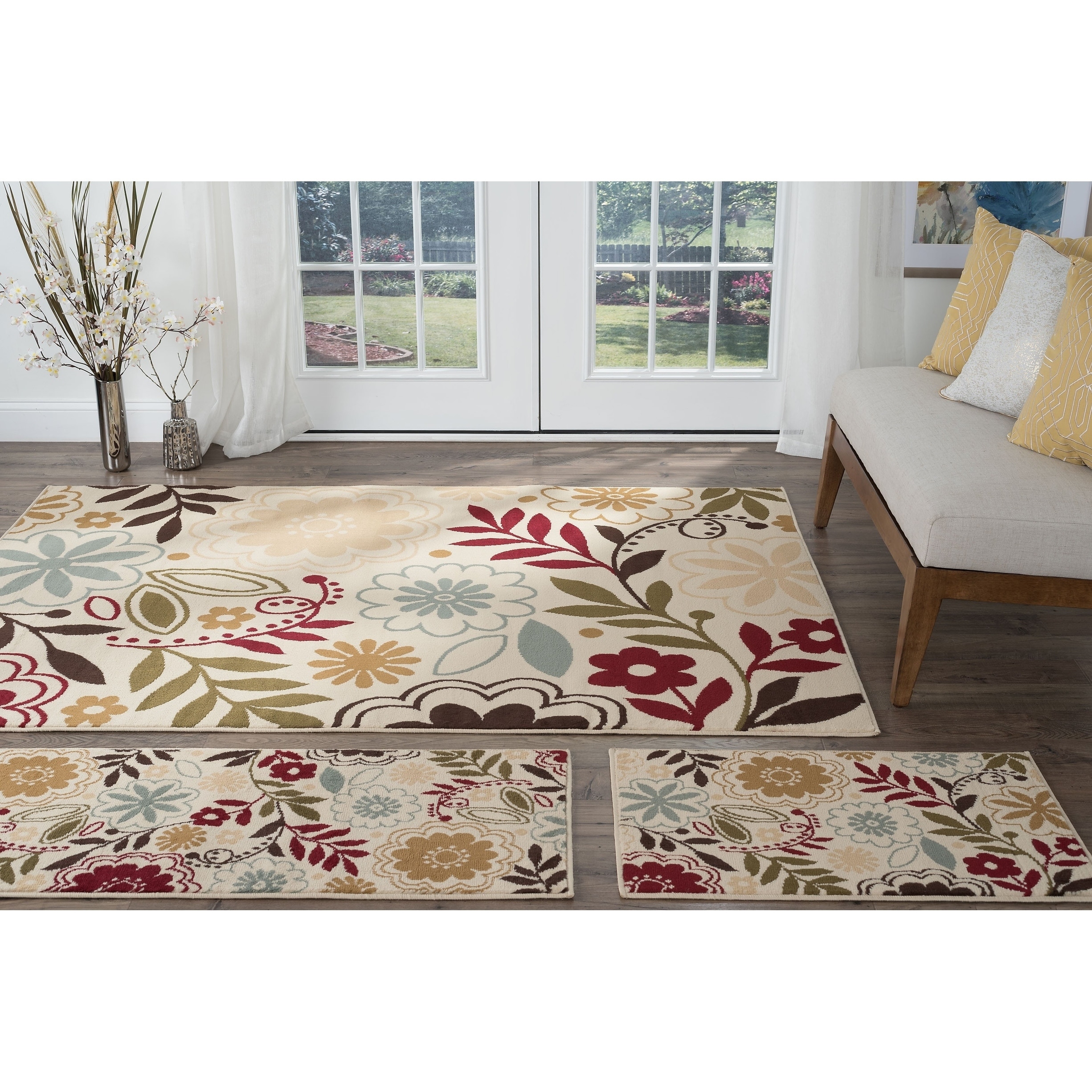 Lagoon Beige 3 piece Area Rug Set