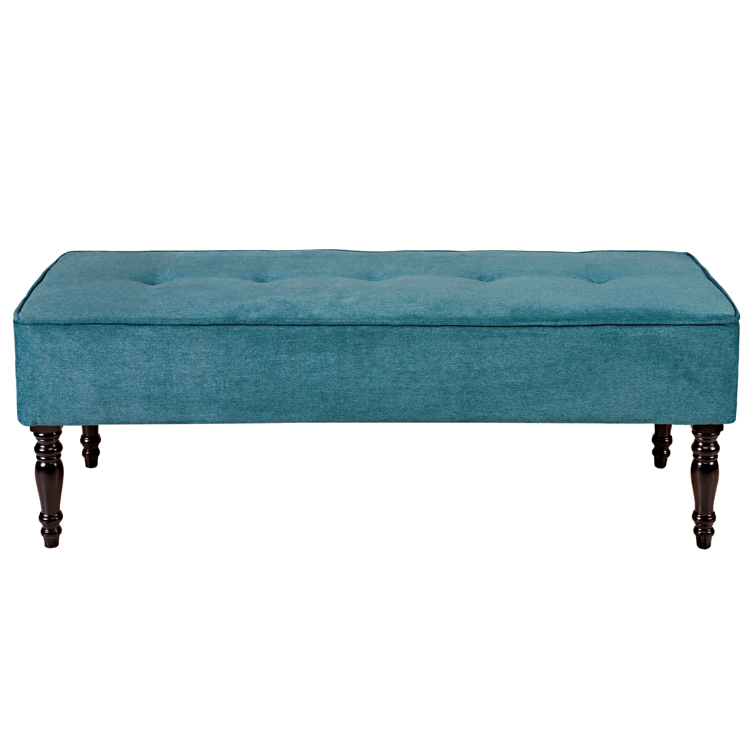 angeloHOME Brighton Hill Parisian Teal Blue Velvet Large Bench