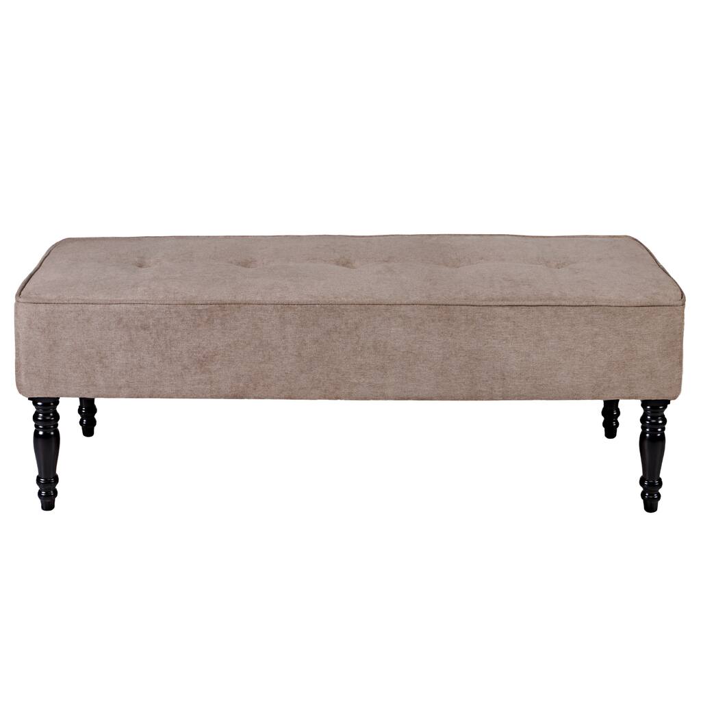 Handy Living Brighton Hill Parisian Tan-Gray Velvet Large Bench