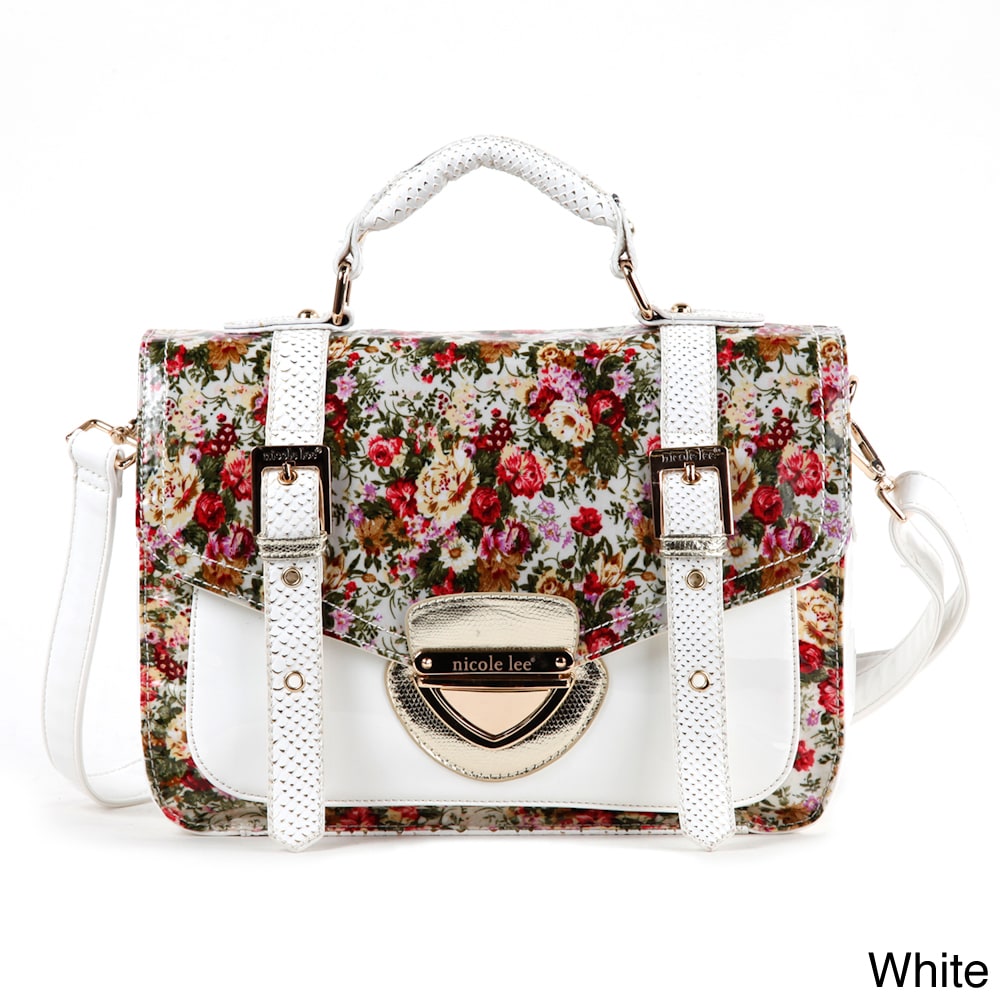 Nicole Lee Florence Floral Patent Satchel