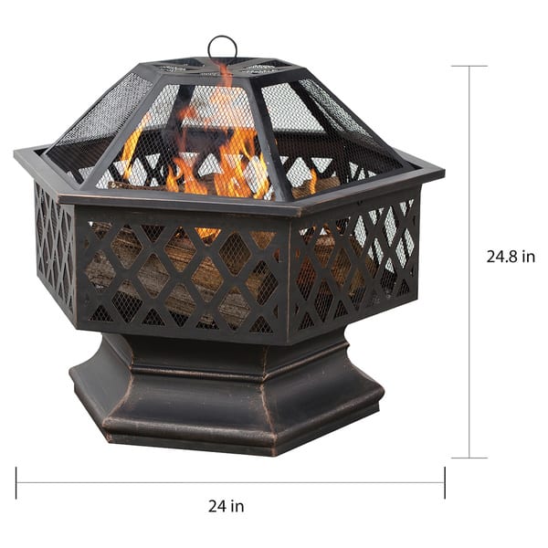 Shop Uniflame Hex Shaped Lattice Fire Pit Overstock 7873827