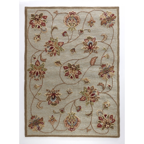 Hand hooked Leslie Brown/ Multi Rug (50 x 70)