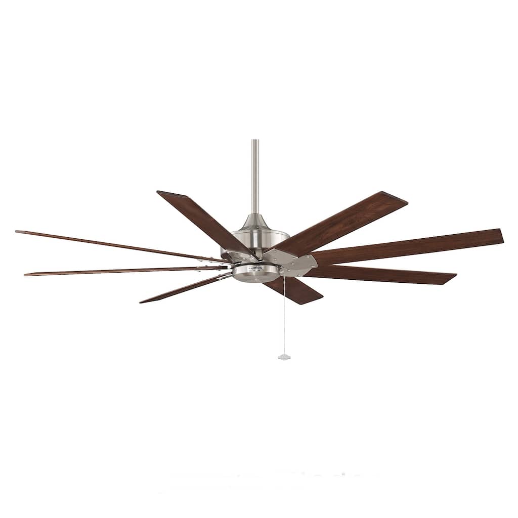 Levon 63 inch Brushed Nickel with Walnut Blades - Brushed Nickel