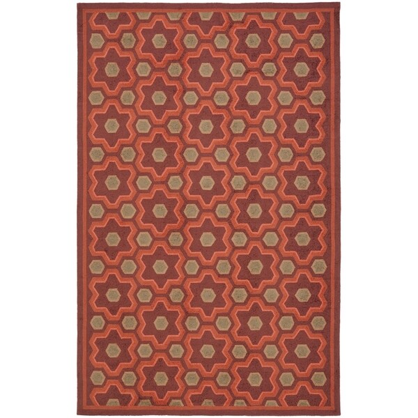 Martha Stewart by Safavieh Puzzle Chocolate Cosmos Brown Wool Rug - 7'9 x 9'9