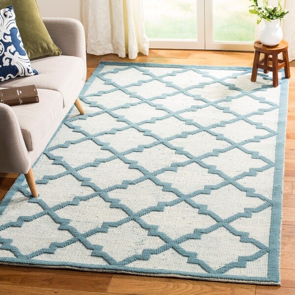 Martha By Safavieh Vermont Ivory Light Blue Wool Area Martha By Safavieh Vermont Ivory Light Blue Wool Area Rug 5 X27