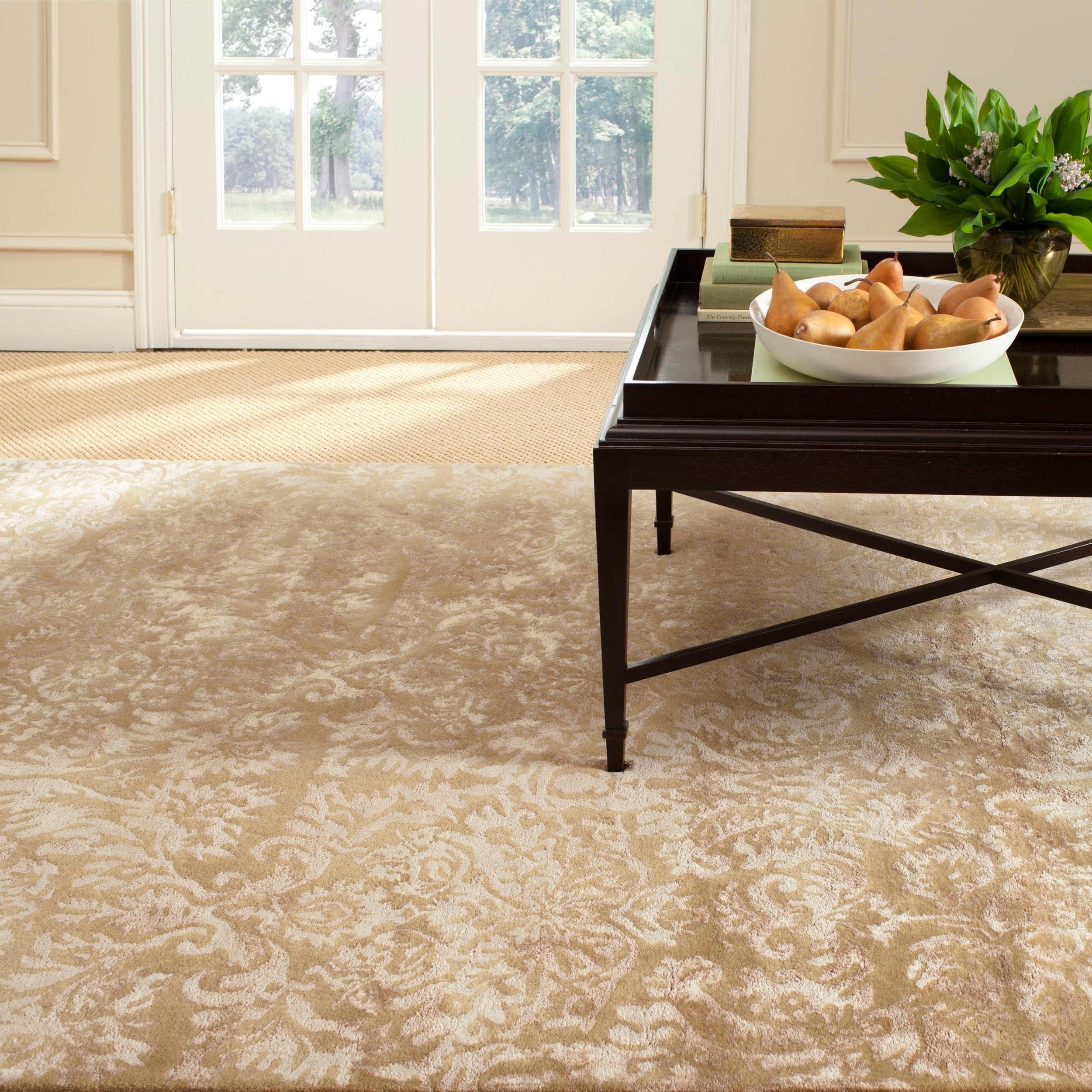 Martha Stewart Damask Honeycomb Wool/ Viscose Rug (5 6 X 8 6)