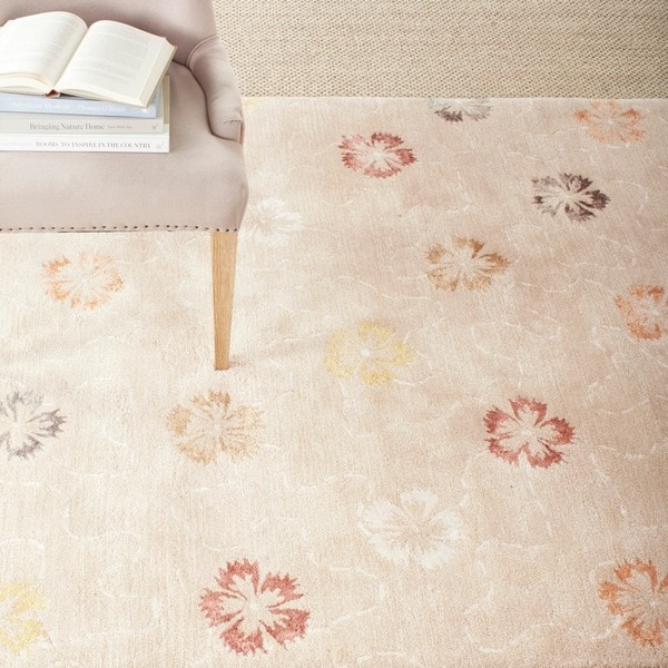 Martha Stewart by Safavieh Garland Blush/ Beige Wool/ Viscose Rug - 9'6 x 13'6