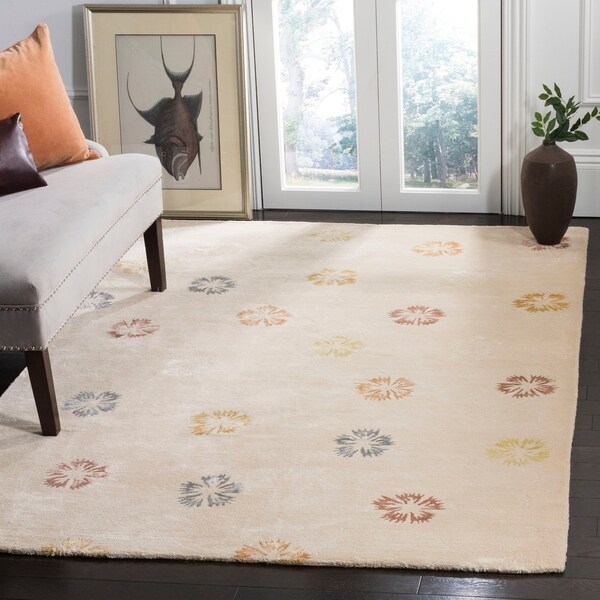 Martha Stewart by Safavieh Garland Blush/ Beige Wool/ Viscose Rug - 9'6 x 13'6