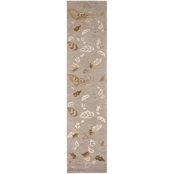 Martha Stewart by Safavieh Autumn Woods Grey Squirrel Wool/ Viscose Rug - 2'3" x 10'
