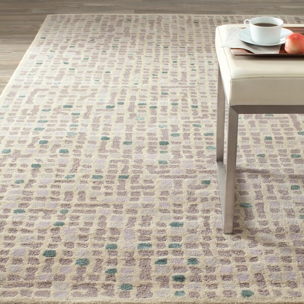 Martha Stewart by Safavieh Mosaic Purple Agate Wool/ Viscose Rug - 9' x 12'