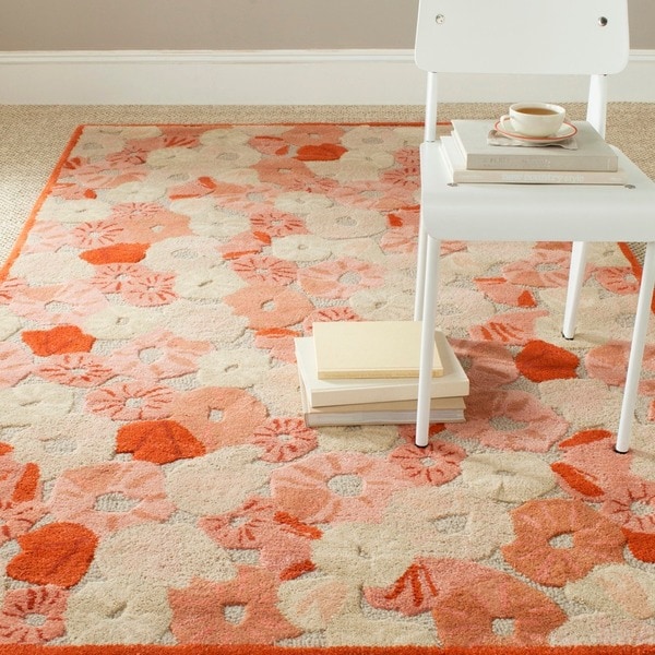 Martha Stewart by Safavieh Poppy Field Cayenne Red Wool/ Viscose Rug - 8' x 10'