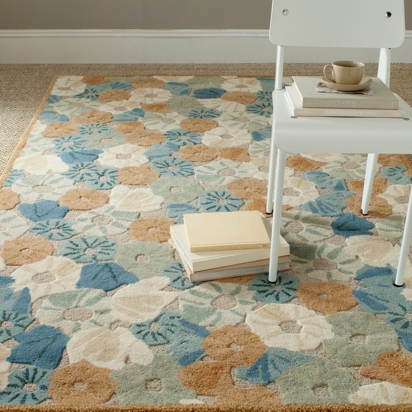 Martha Stewart by Safavieh Poppy Fieldecornucopia Beige Wool/ Viscose Rug - 9' x 12'