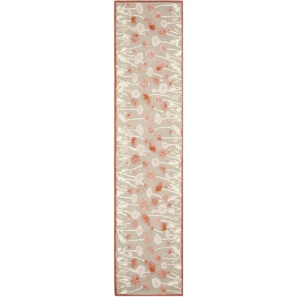 Martha Stewart by Safavieh Poppy Glossary Cayenne Red Wool/ Viscose Rug (2' 3 x 10')