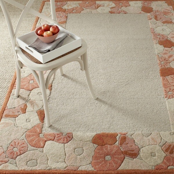 Martha Stewart by Safavieh Poppy Border Cayenne Red Wool/ Viscose Rug