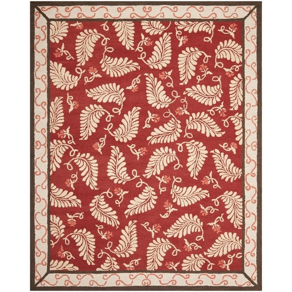 Martha Stewart Fern Frolic Saffron Red Wool Rug (8' x 10') Martha Stewart 7x9   10x14 Rugs